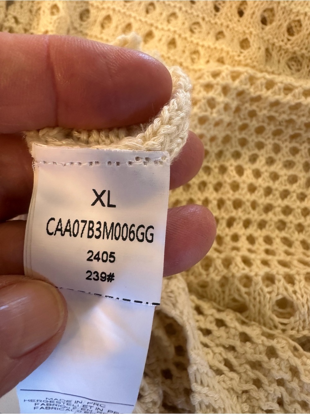 Cupshe Versatile Oversize Boxy Beige Open Knit Crochet Sweater Top Size XL NWT - Picture 6 of 17